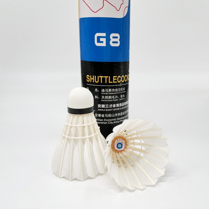 Dmantis G8 Durable Tournament Competition Air Badminton Shuttlecocks class A Goose feather goose natural Feather Fiber cork