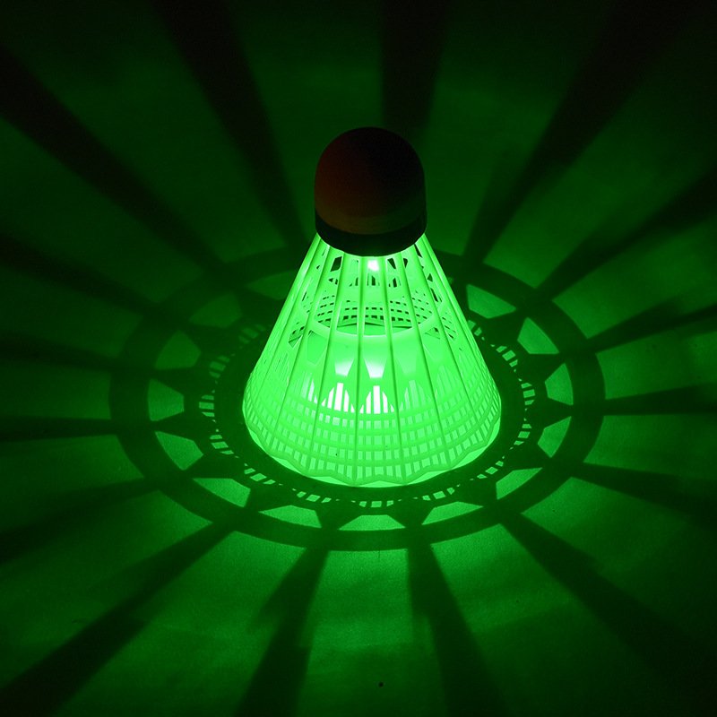 Luminous badminton windproof and resistant plastic nylon ball with light LED night glow ball outdoor training