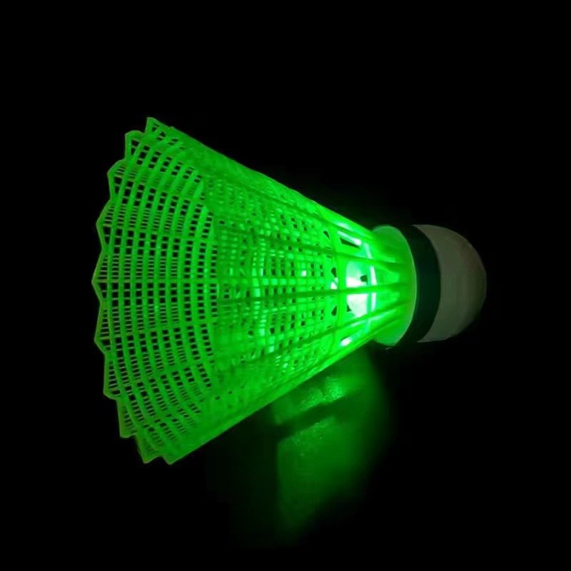 Luminous badminton windproof and resistant plastic nylon ball with light LED night glow ball outdoor training