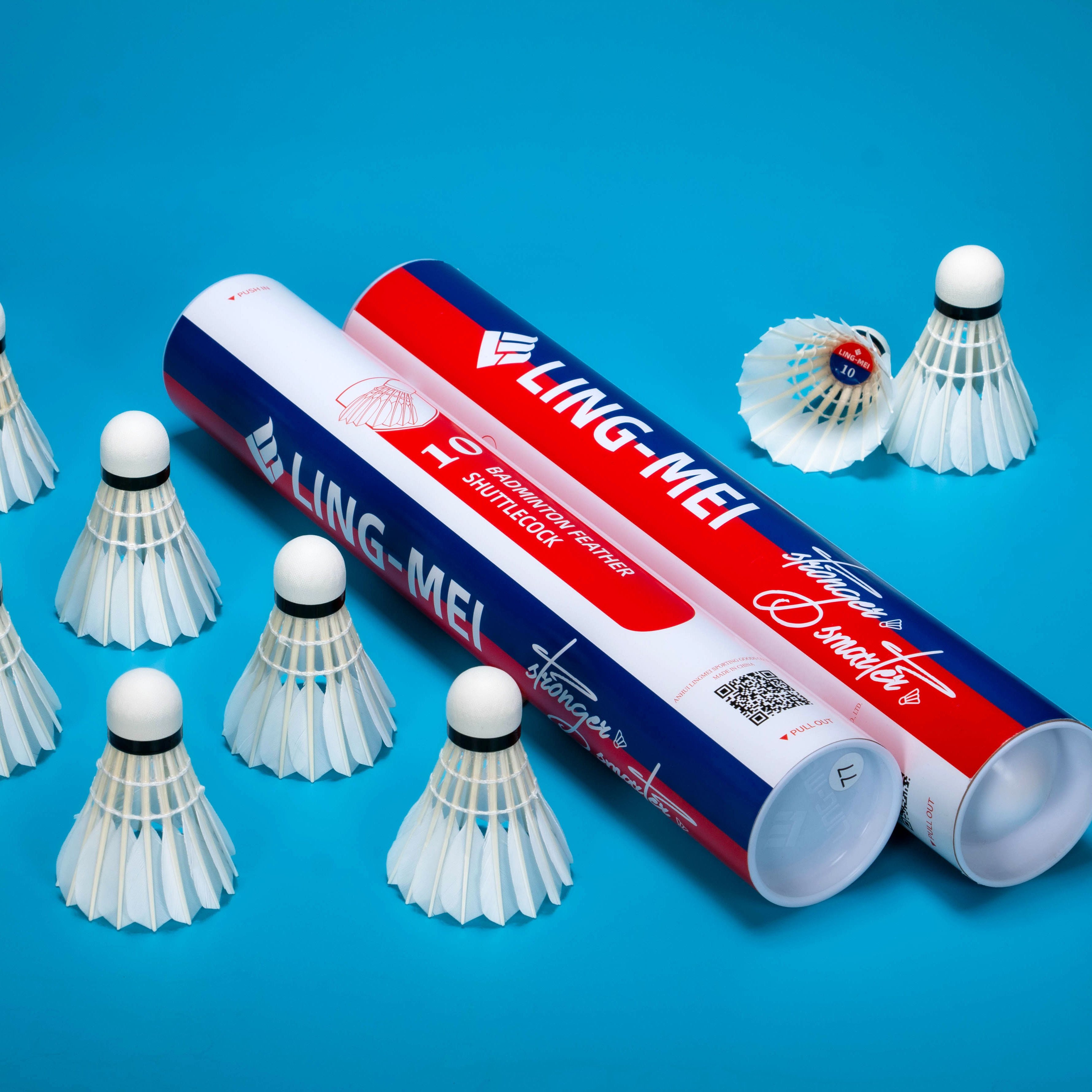 Wholesale Brand Durable Goose Feather Badminton Shuttlecocks Lingmei 10