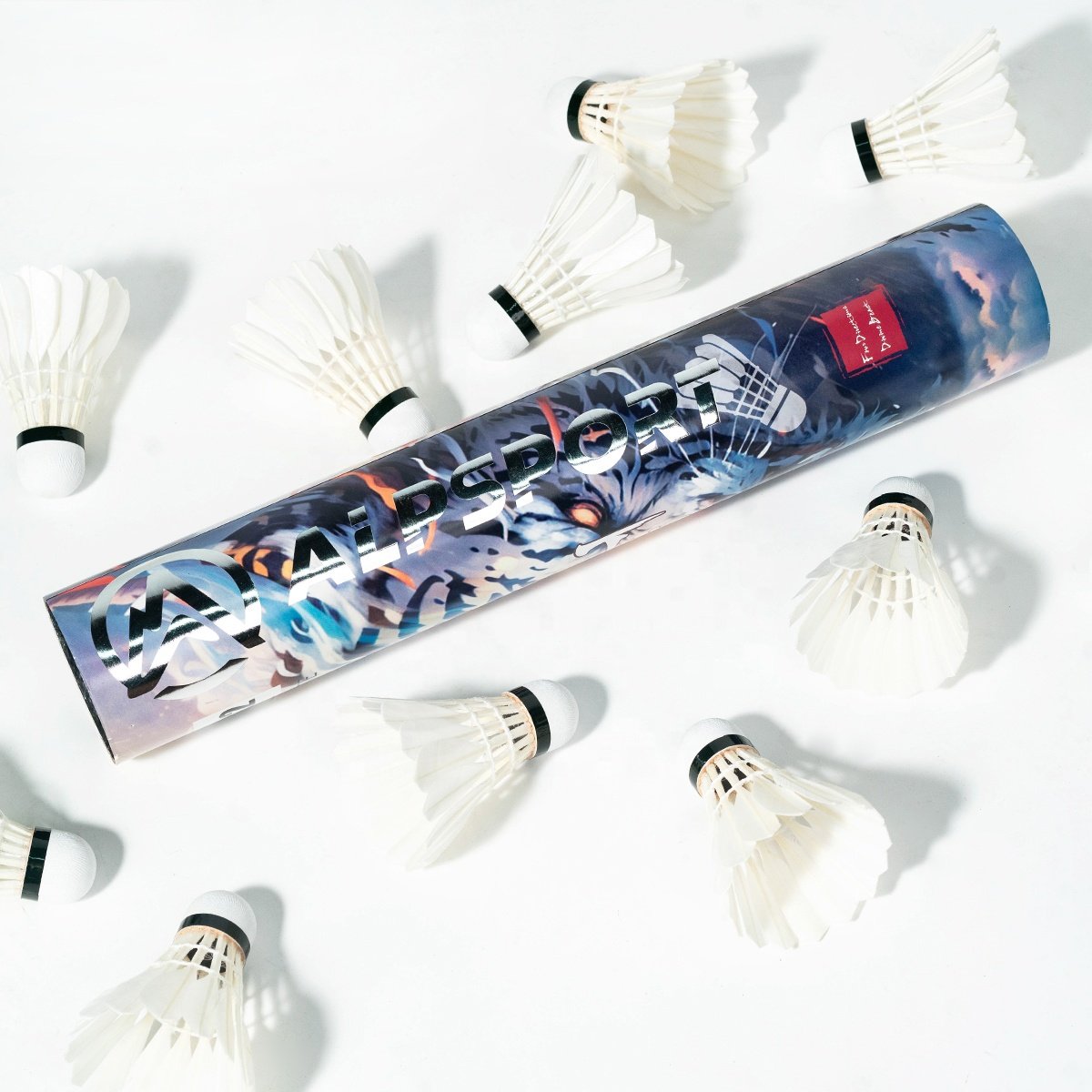 SSS-02 Badminton Balls 12pcs/Tube White Goose Feather High Speed Sandwich Cork for Outdoor Indoor Sport Match Training