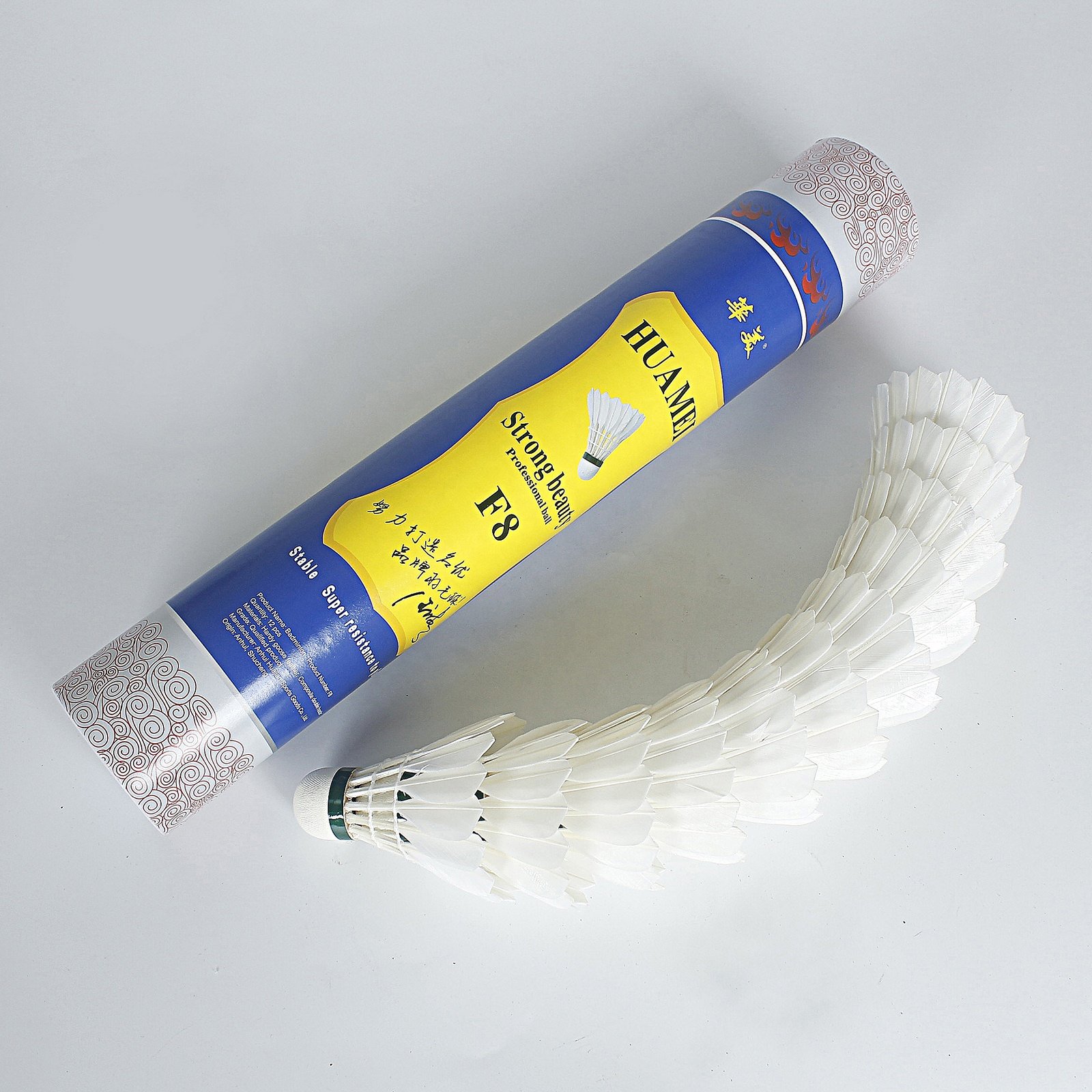 China Manufacturer High Quality And Super Durability With 12-pack Goose Feather Badminton For Indoor/Outdoor Competitions