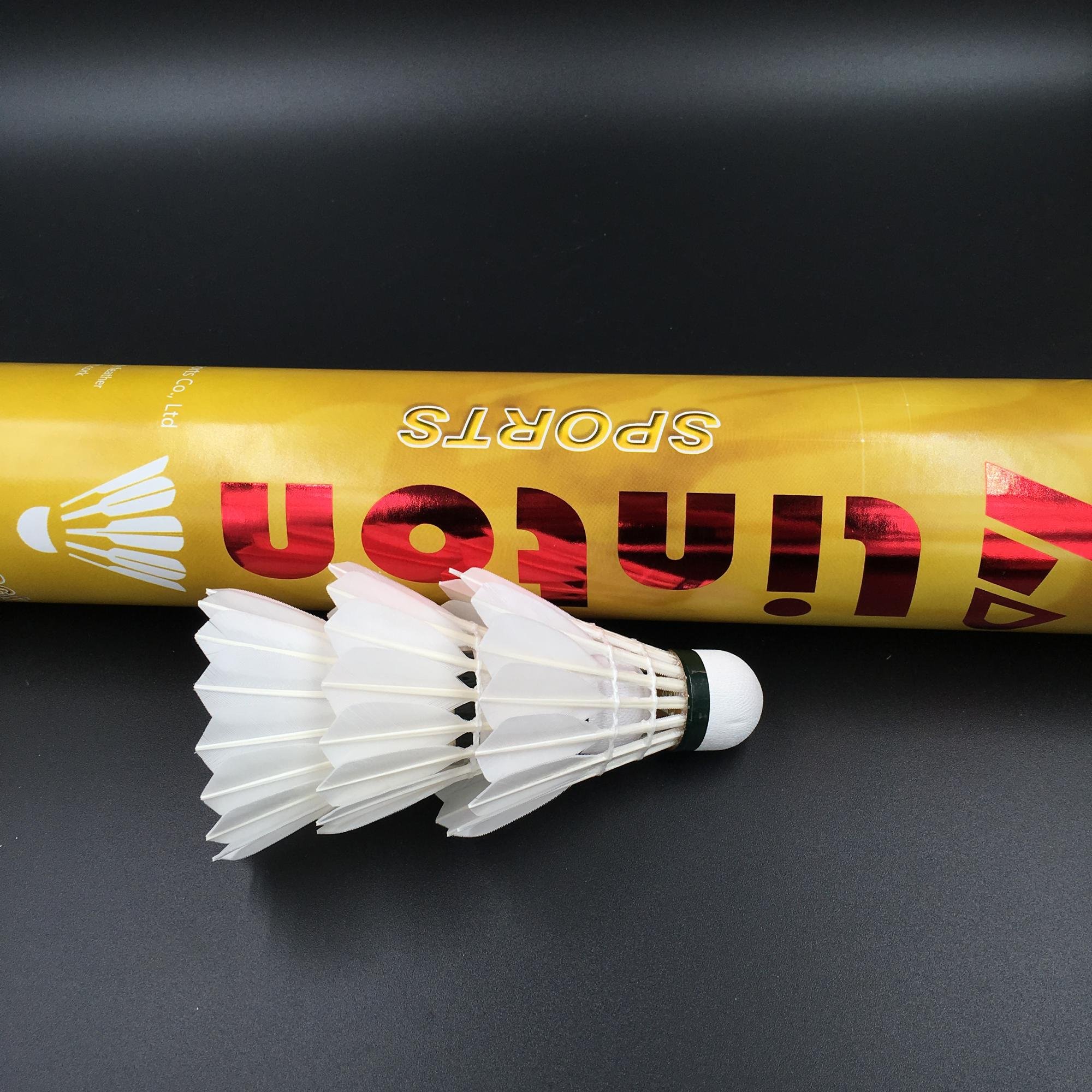 Fast shipping oem class a goose feather straighten curving shuttlecock badminton