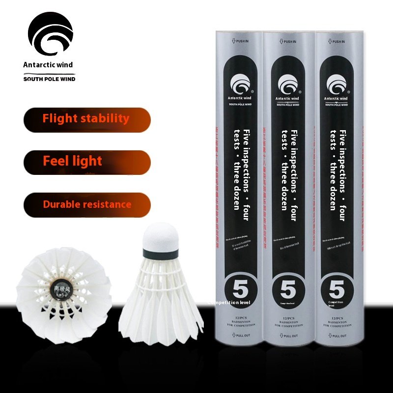Class a Antarctic Wind Race #5DuckPlume Feather Badminton Shuttlecock Durable Cork Head Material for International Tournaments