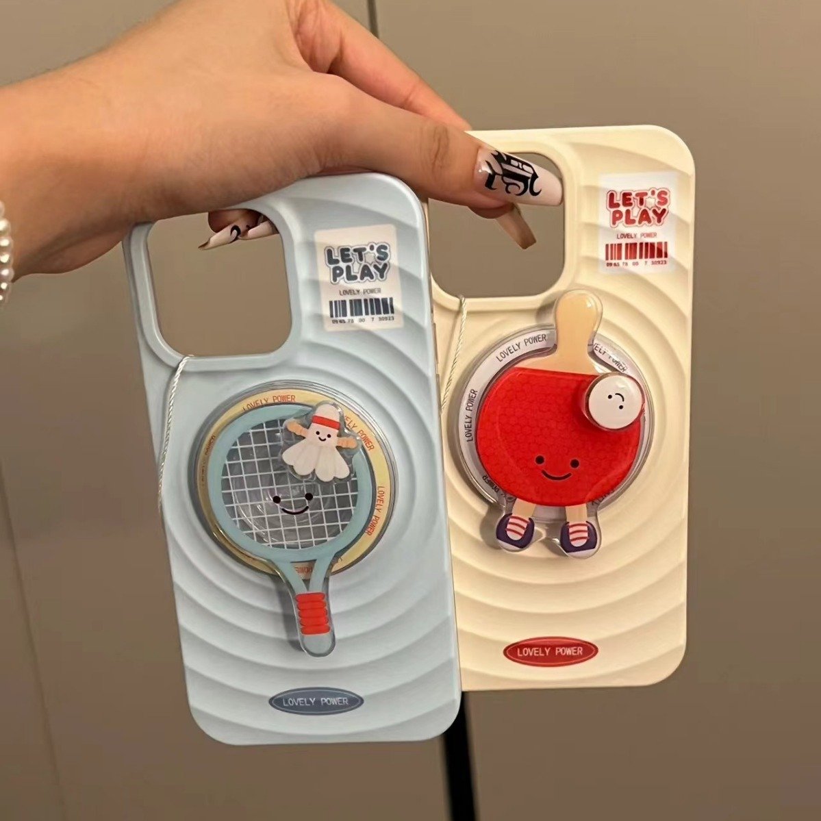 2024 New Fashion Sport Style Magnetic Cover with Badminton Table Tennis Bracket Phone Cases for iPhone 16 15 14 13 12 Pro Max