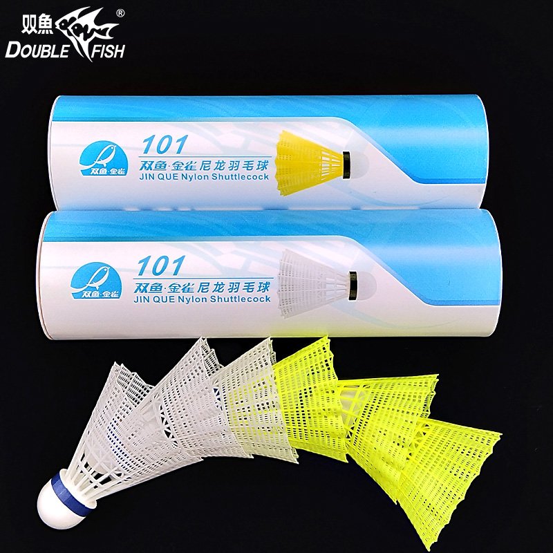 Factory Cheap price 6pcs/tube stable Nylon Badminton Shuttlecocks, Custom logo shuttle cock badminton