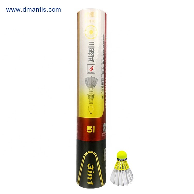 Dmantis D51 3in1 Professional Class A Badminton Shuttlecock Pretty Stable and Durable Natural Goose Feather Shuttlecock