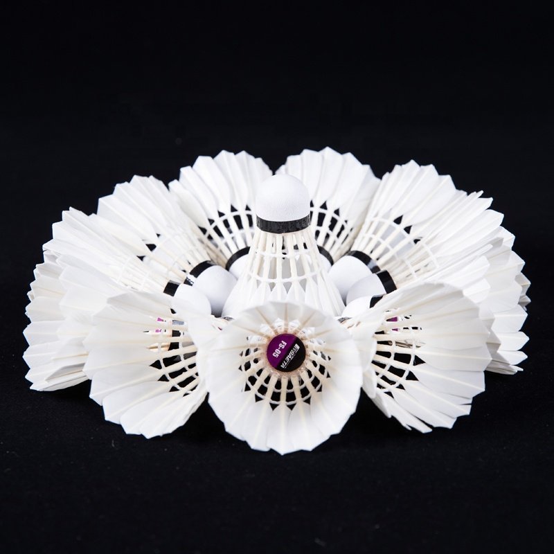 Hot Sale OEM Badminton Ball Cheap Price Wholesale Top Duck Feather Shuttlecock Soft White Chinese Head Packing PCS Color Weight
