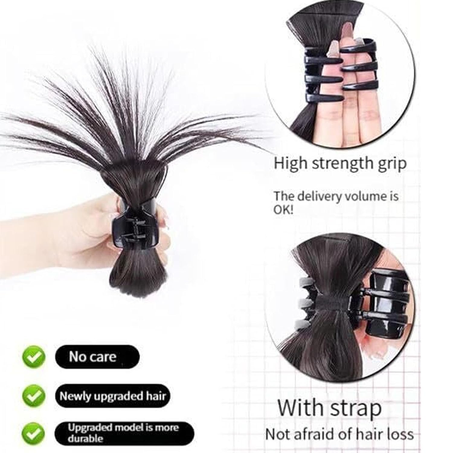 Hot Sale Girl Chicken Nest shuttlecock head grab clip wig fountain high ponytail Hair Claw Clip in Extension