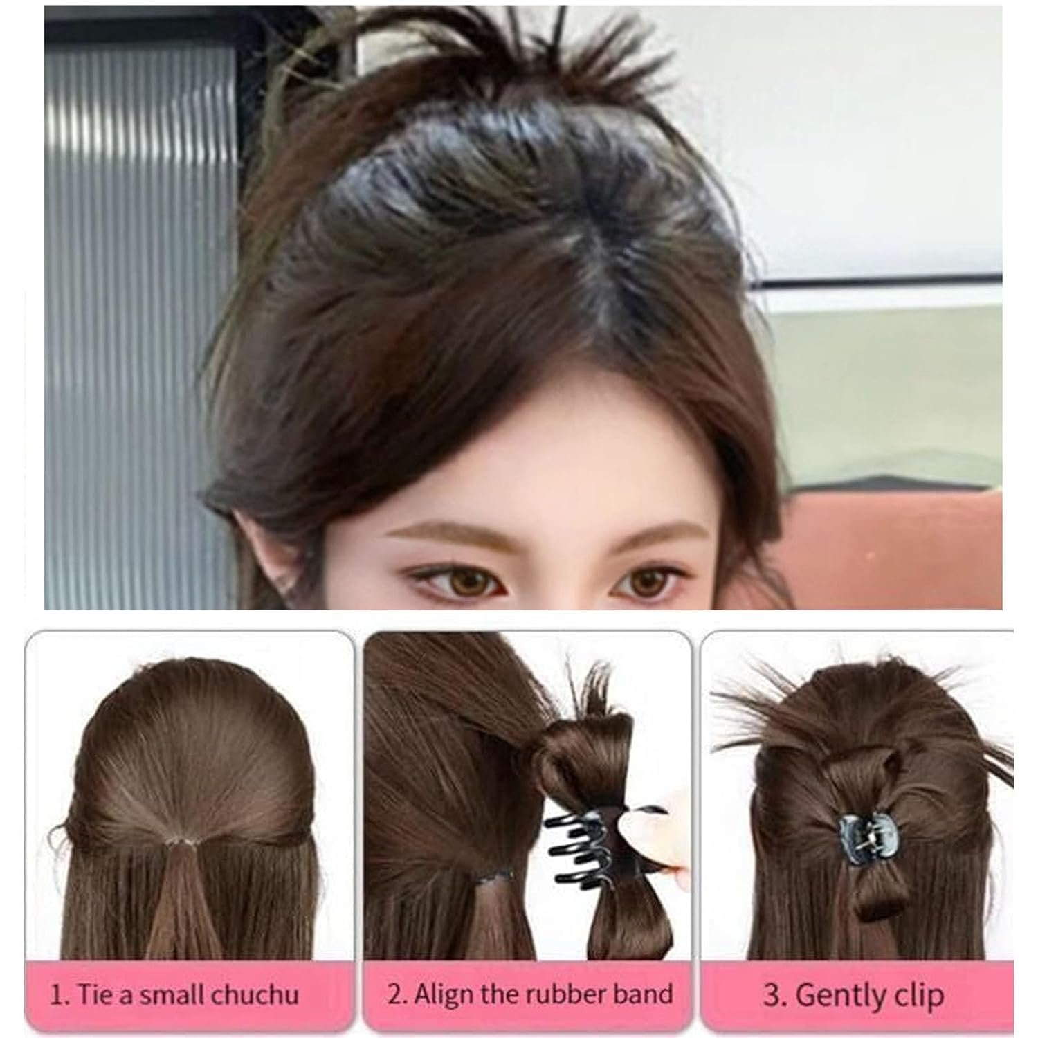 Hot Sale Girl Chicken Nest shuttlecock head grab clip wig fountain high ponytail Hair Claw Clip in Extension
