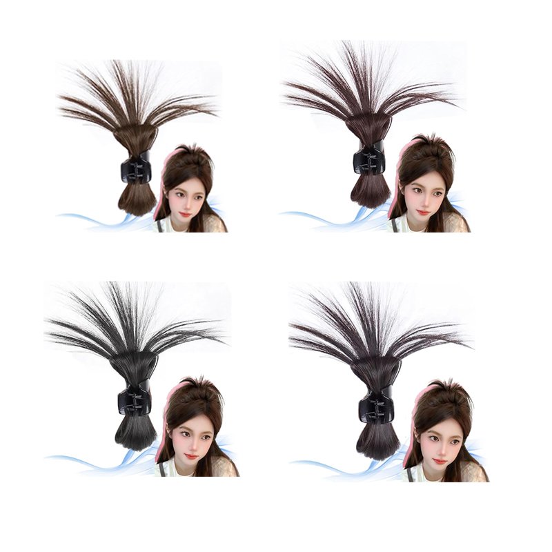 Hot Sale Girl Chicken Nest shuttlecock head grab clip wig fountain high ponytail Hair Claw Clip in Extension