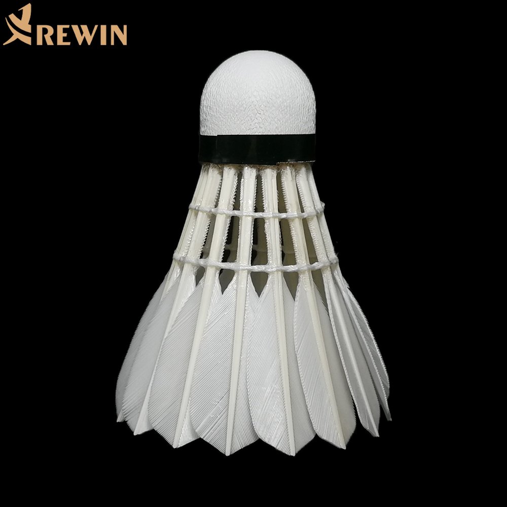 M2 Hot Sale 3 Layers Natural Cork Pure White Badminton Shuttle 100% Goose Feather Shuttlecock For Professional Tournament
