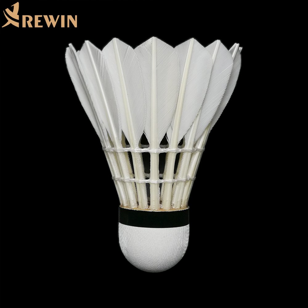 M2 Hot Sale 3 Layers Natural Cork Pure White Badminton Shuttle 100% Goose Feather Shuttlecock For Professional Tournament