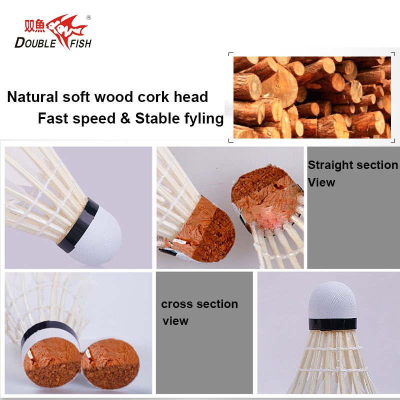 Factory Direct Composite Cork Head Badminton Ball Shuttlecocks, Goose Feather Shuttlecock Badminton