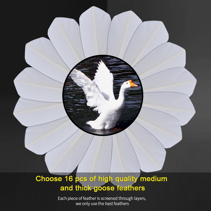 High quality 12pcs/tube durable white color goose feather shuttlecock