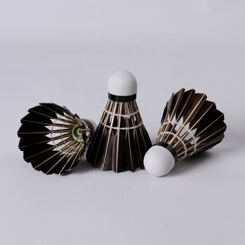 Wholesale Honkoo Badminton Shuttlecock Super Durable Class B Black Goose Feather Shuttlecocks For Tournament 12pcs Shuttle Cock
