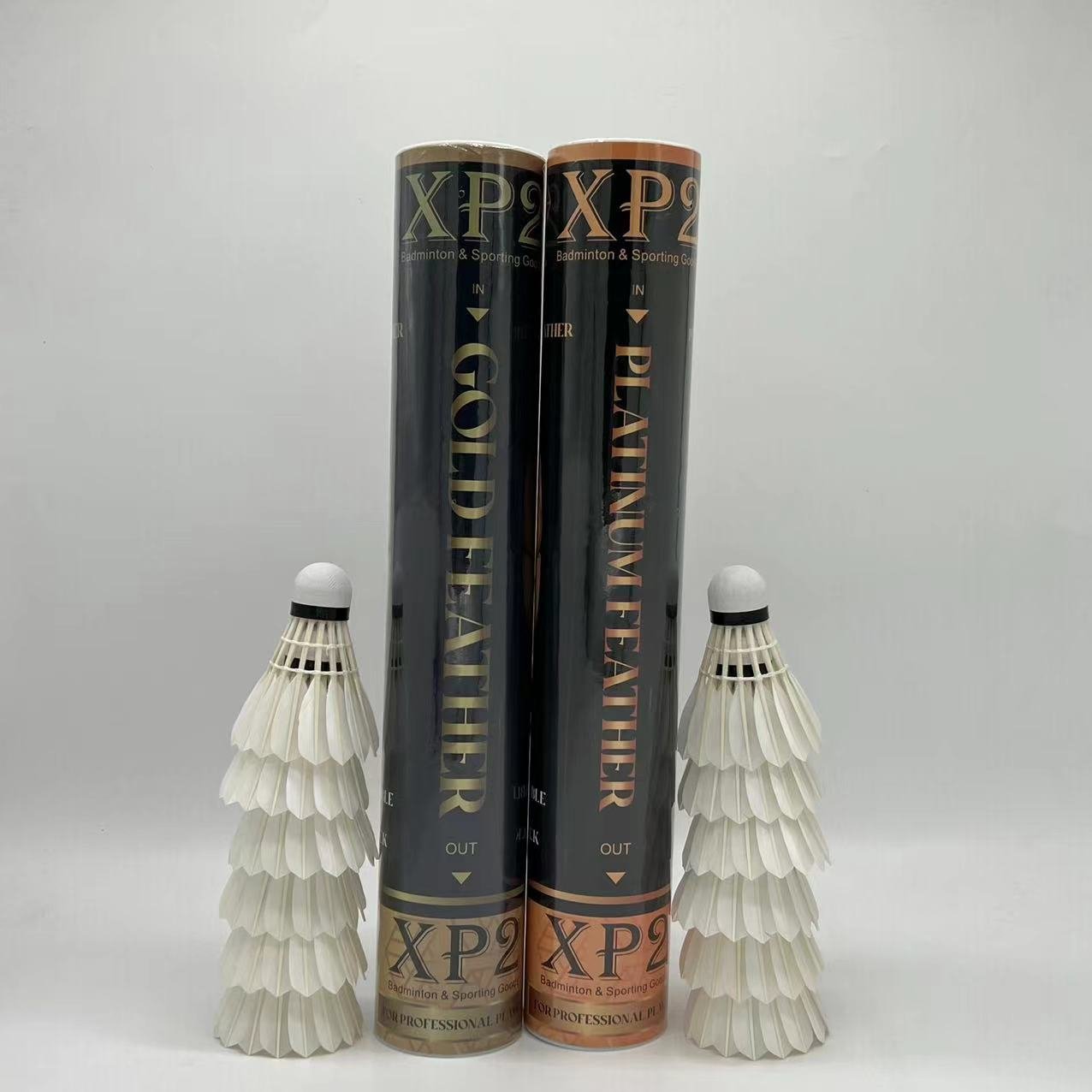 XP2 GOLD Shuttlecock XP2 Brand Good Durability Goose Feather Badminton Shuttlecock for Training Made in China
