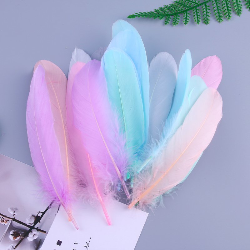 Macaron Color Small Hard Floating Feather Goose Feather Dream Catcher Cat Stick Decoration DIY Handmade Clothing Accessories