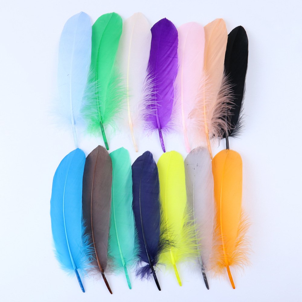 Macaron Color Small Hard Floating Feather Goose Feather Dream Catcher Cat Stick Decoration DIY Handmade Clothing Accessories