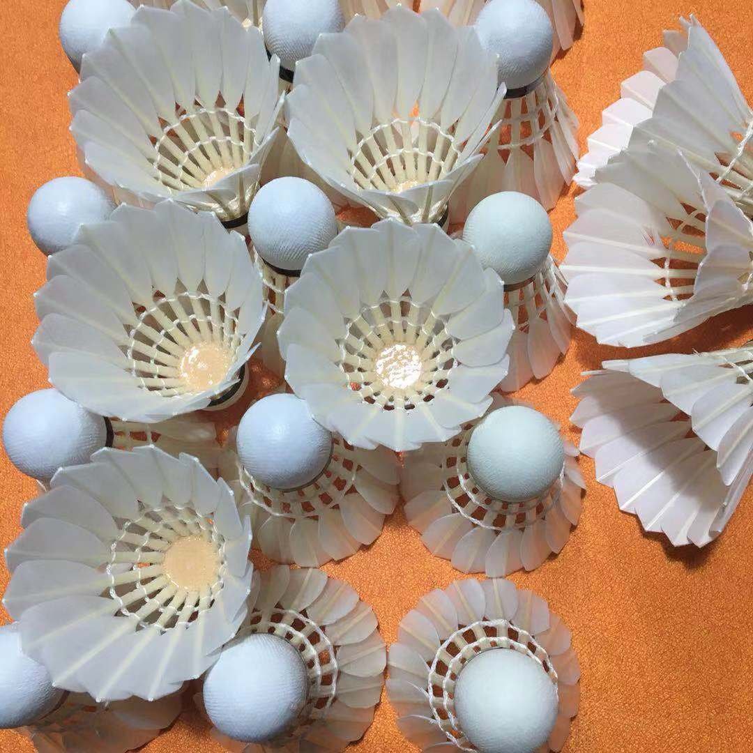 Tournament Best Durability shuttlecock Professional test Approved Durable Straight Long Goose Feather Badminton Shuttlecock