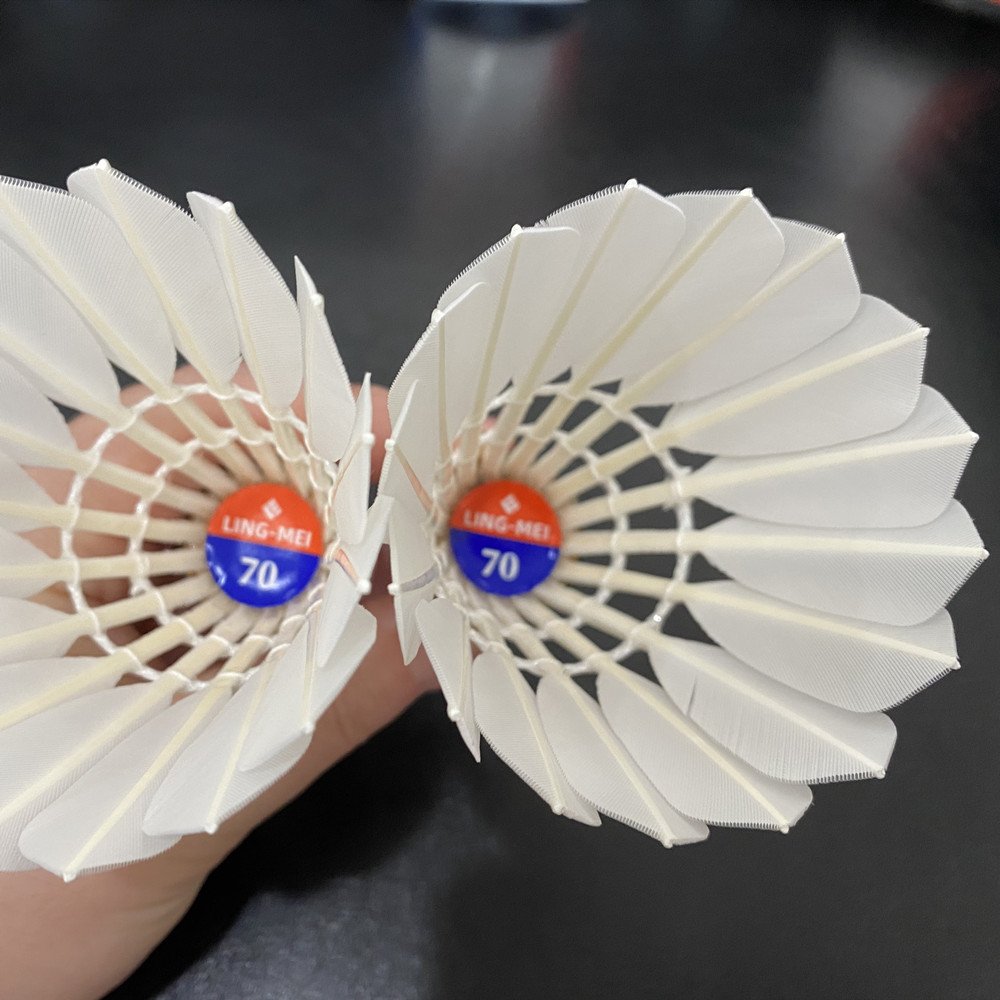 lingmei brand model 70 top grade goose feather badminton shuttlecock in good quality wholesale