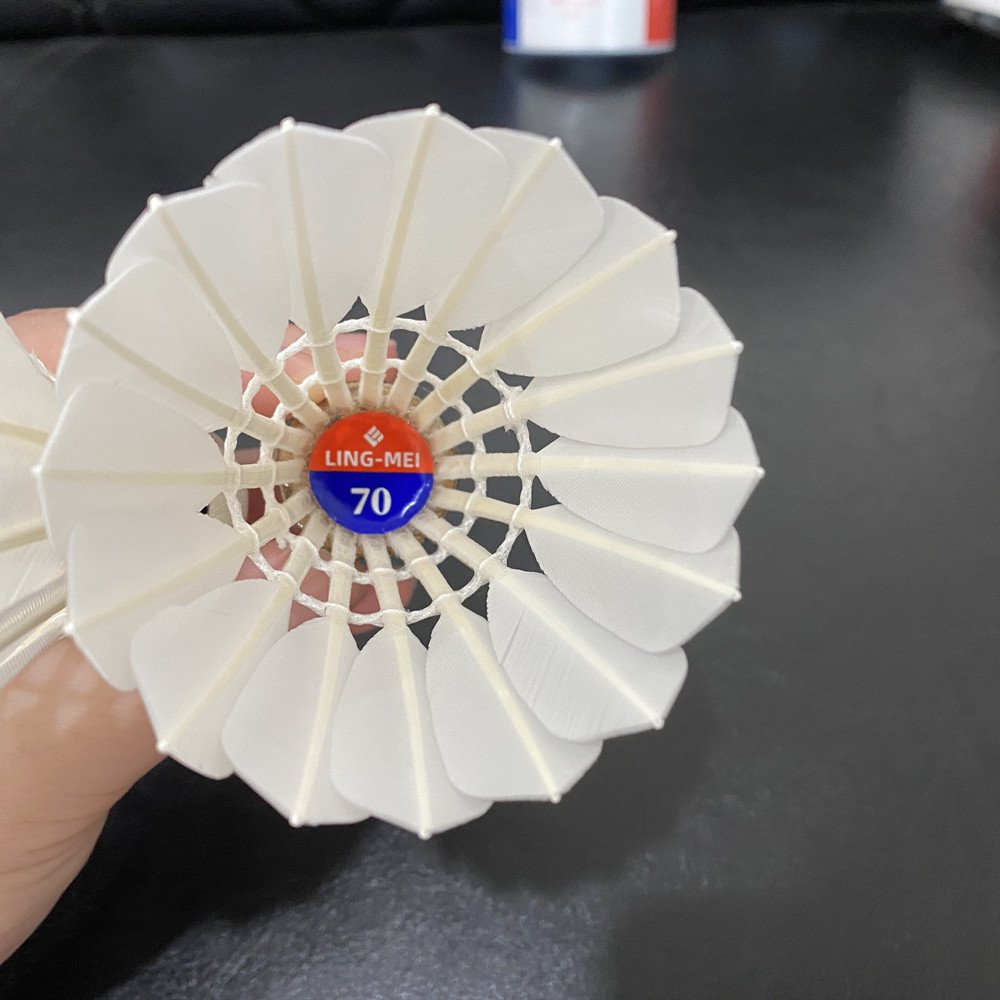 lingmei brand model 70 top grade goose feather badminton shuttlecock in good quality wholesale
