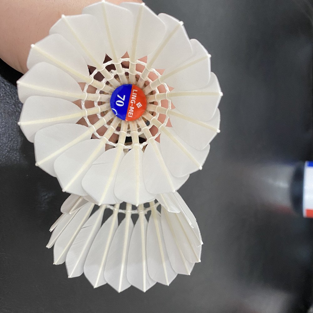 lingmei brand model 70 top grade goose feather badminton shuttlecock in good quality wholesale
