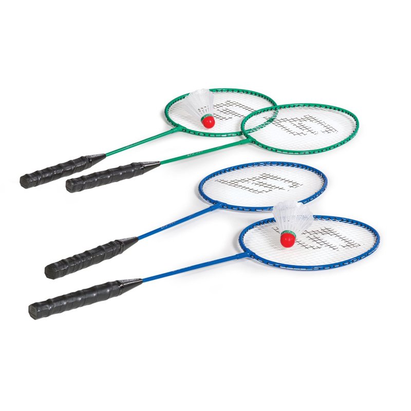 2-Player Iron Badminton Set with Class a Duck Feather Shuttlecock and Racquets Included