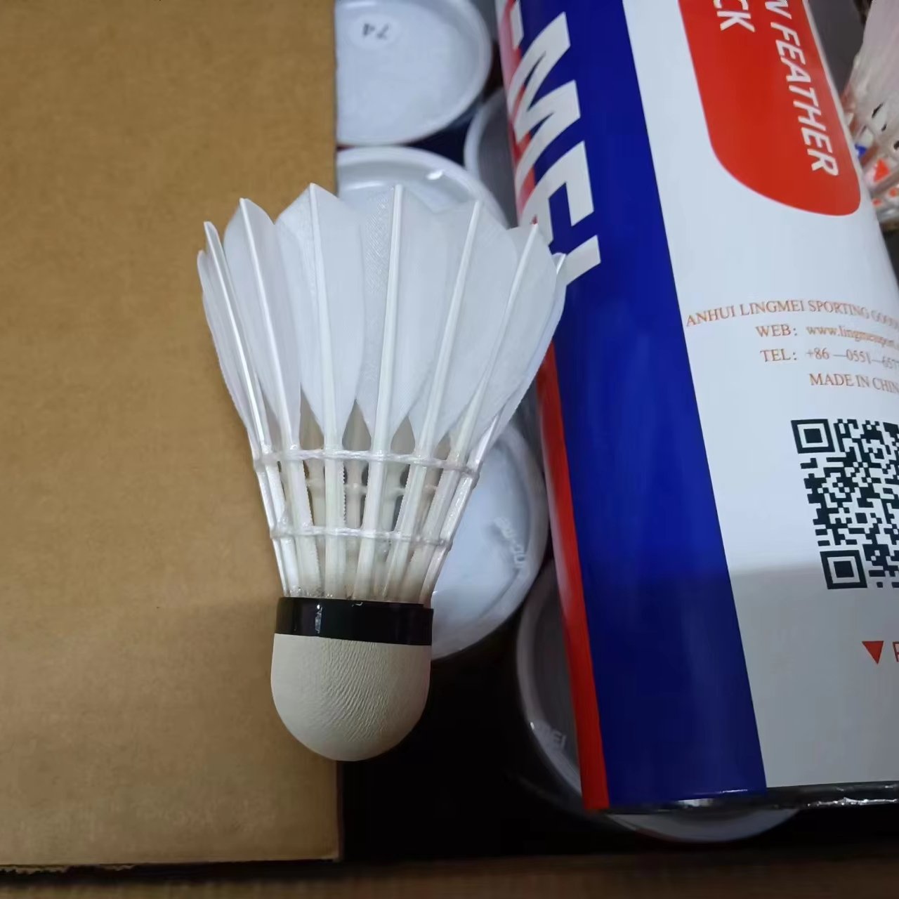BWF goose feather natural cork shuttlecocks for tournament lingmei 90pro