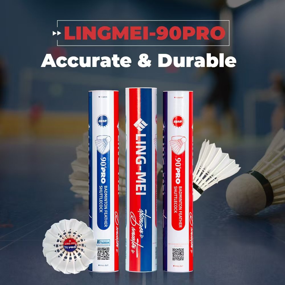 Flight Stability High Speed Goose Feather Badminton Shuttlecock for Competition Tournament Training Lingmei 90PRO