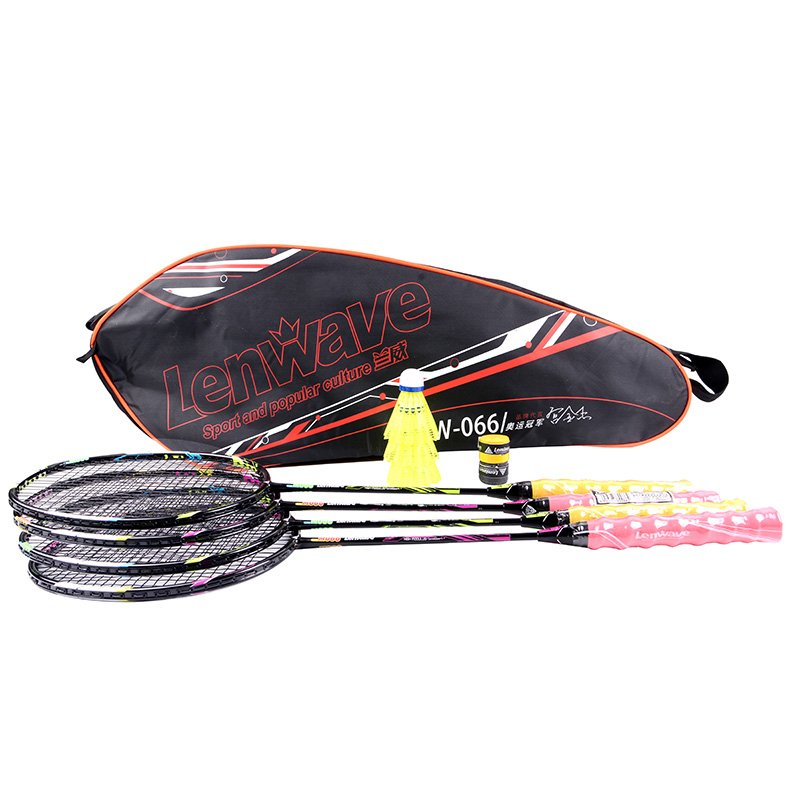 Badminton Rackets Set of 4 for Outdoor Backyard Games, Including 4 Rackets, 3 Shuttlecocks, 2 Replacement Grip Tapes 1 bag