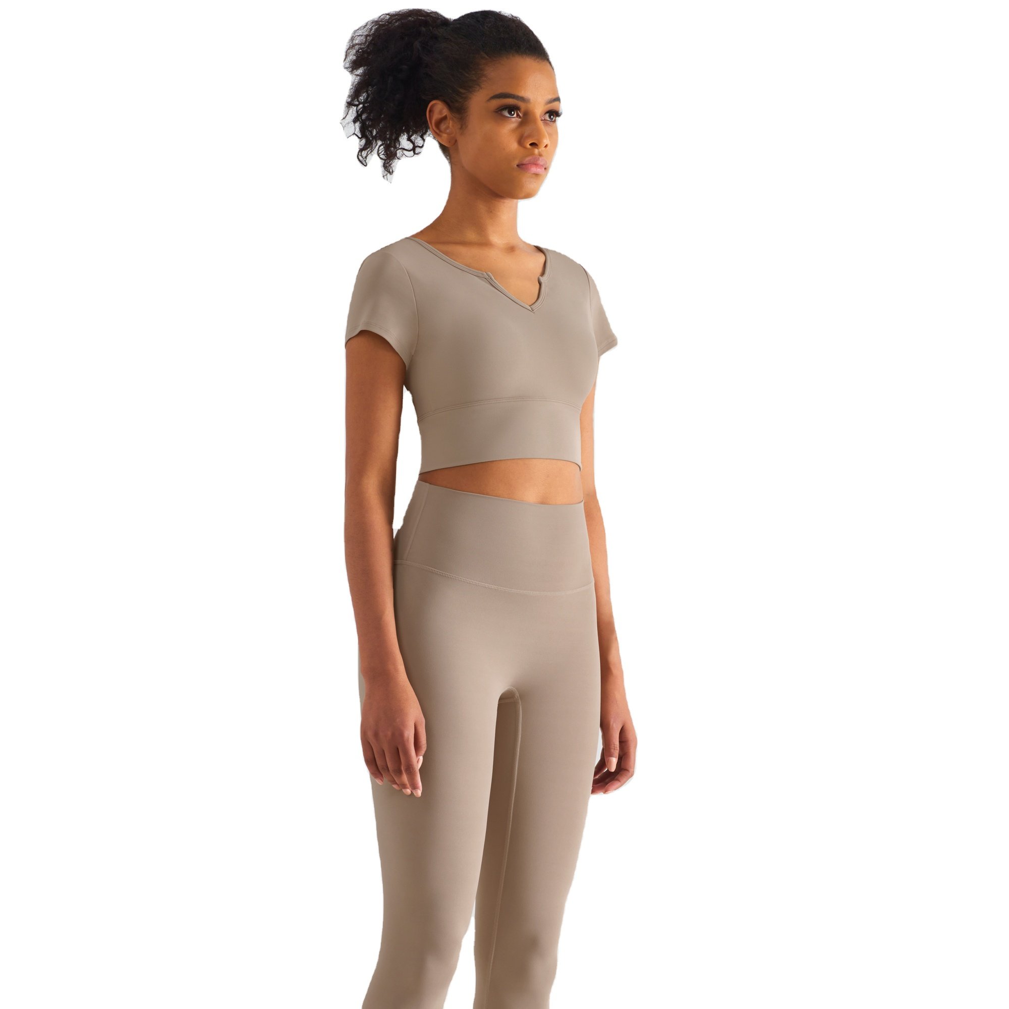Yoga Wear Fitness Clothing New Slimming Shape Short Sleeve Short Stretch Sports Spring and Autumn Female Women Print Pattern
