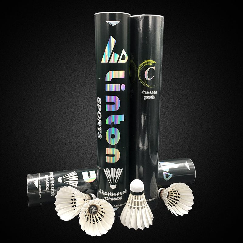 Guaranteed quality light weight goose feather very good durability and stable fly shuttlecock badminton