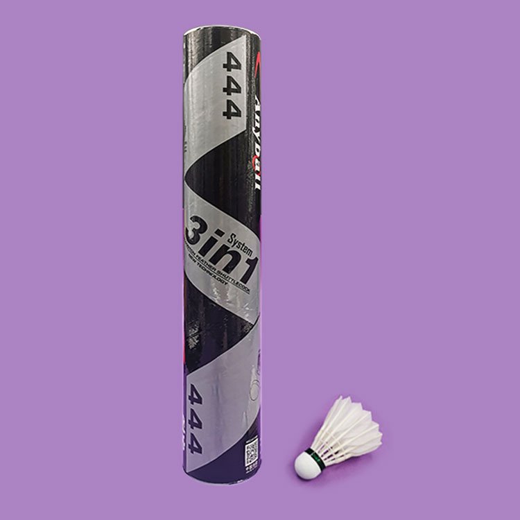 Anyball Brand 444 Fiber Cock Hybrid Shuttlecock 3-in-1 Durable Beautiful Natural Class a Goose Feather Badminton for Training
