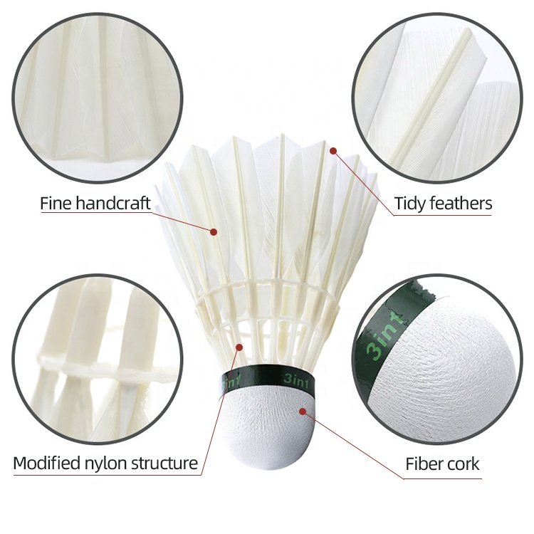 Environmental Shuttlecock Feather Badminton Eco-friendly Manufacturer Feather Cock Ball 3in1 Kok Badminton Shuttlecock