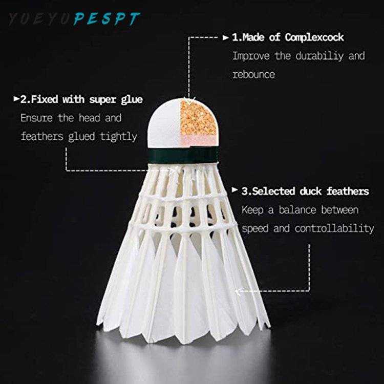Professional authentic badminton suit super durable 12 goose feather indoor and outdoor wind proof training ball
