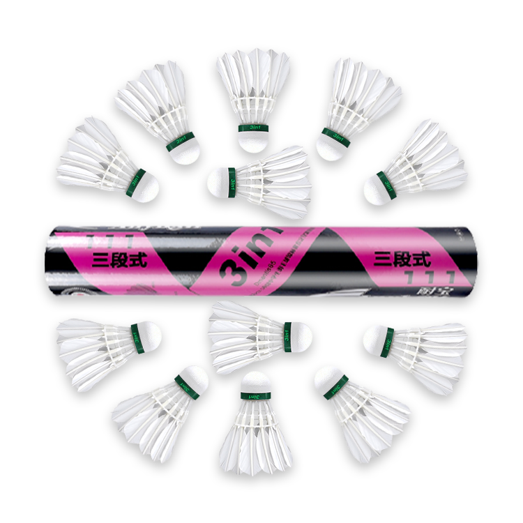 3in1 factory direct sale durable stable goose feather cheap badminton shuttlecock for sports training