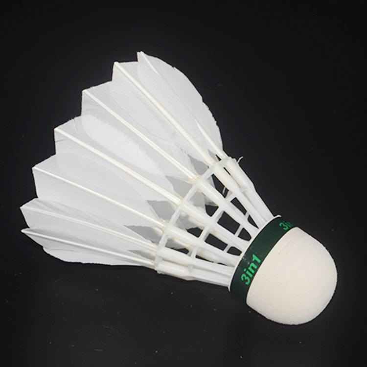 3in1 factory direct sale durable stable goose feather cheap badminton shuttlecock for sports training