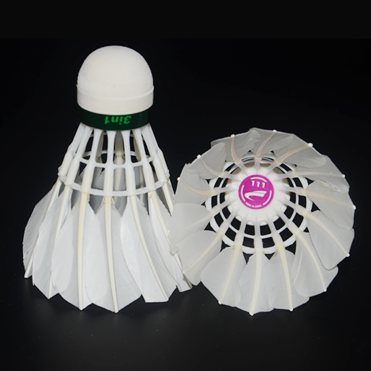 3in1 factory direct sale durable stable goose feather cheap badminton shuttlecock for sports training