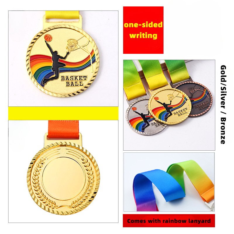 Metal Running Campus Football Basketball Game Award Gold Silver And Bronze Commemorative Medal Production Custom Sport Medals