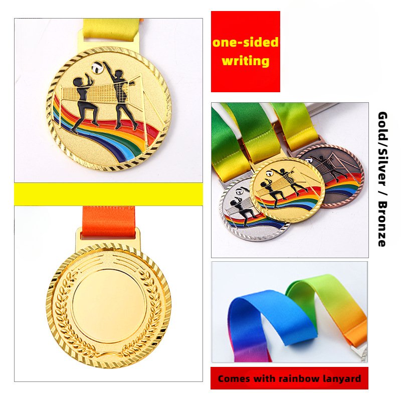 Metal Running Campus Football Basketball Game Award Gold Silver And Bronze Commemorative Medal Production Custom Sport Medals