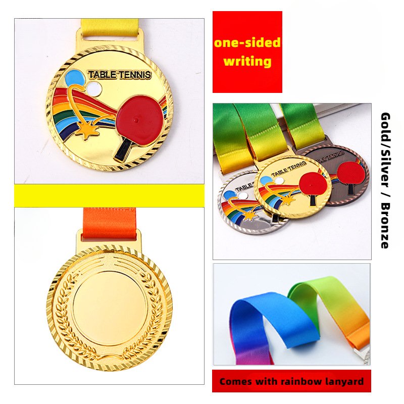Metal Running Campus Football Basketball Game Award Gold Silver And Bronze Commemorative Medal Production Custom Sport Medals