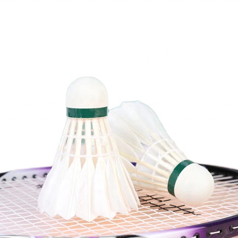 Hot Selling Goose Feather Badminton Shuttlecock 12pcs Top Badminton for Flying and Tying Washed Pattern