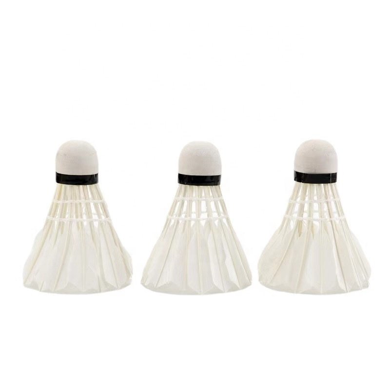 Hot Selling Goose Feather Badminton Shuttlecock 12pcs Top Badminton for Flying and Tying Washed Pattern