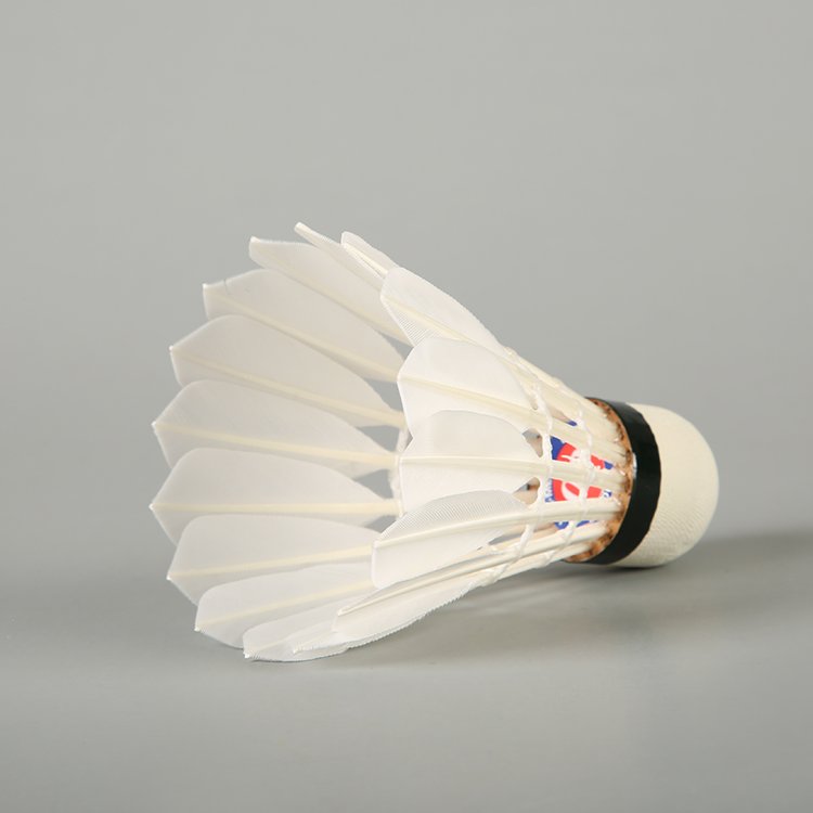 Lingmei brand super durable 12pcs tube goose feather shuttlecock badminton