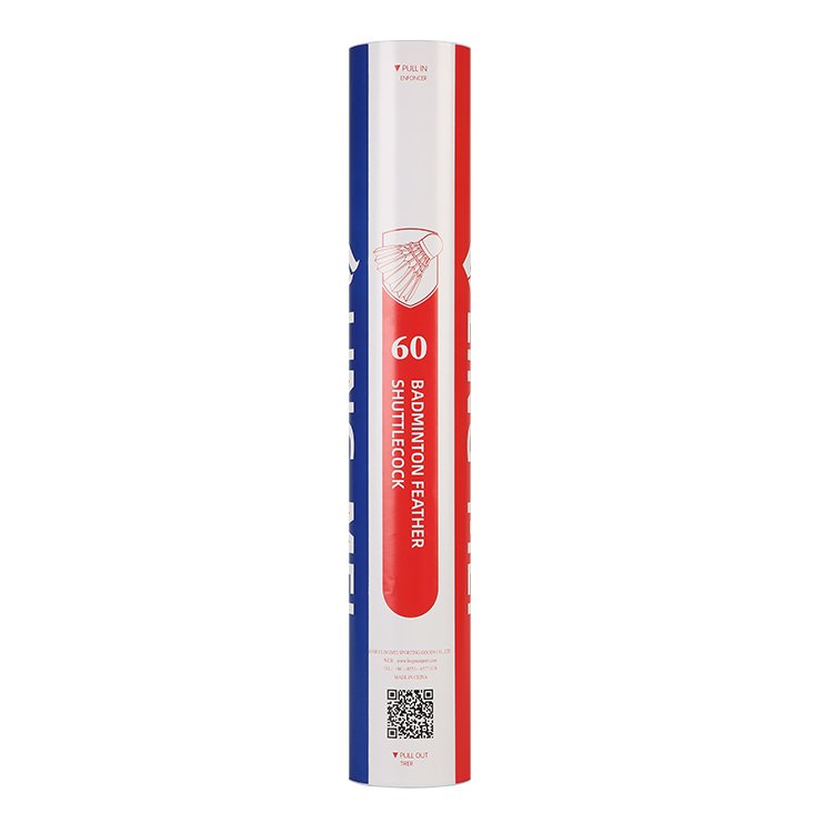 Lingmei brand super durable 12pcs tube goose feather shuttlecock badminton
