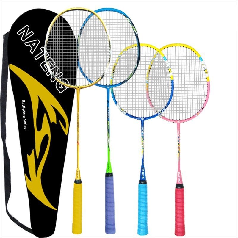 Badminton Combo Game Set Beach Kids Volleyball Shuttlecock Products Family PU Aluminum Lightweight Aluminium Alloy Rackets 2 Set