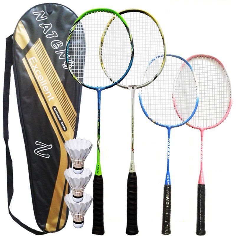 Badminton Combo Game Set Beach Kids Volleyball Shuttlecock Products Family PU Aluminum Lightweight Aluminium Alloy Rackets 2 Set