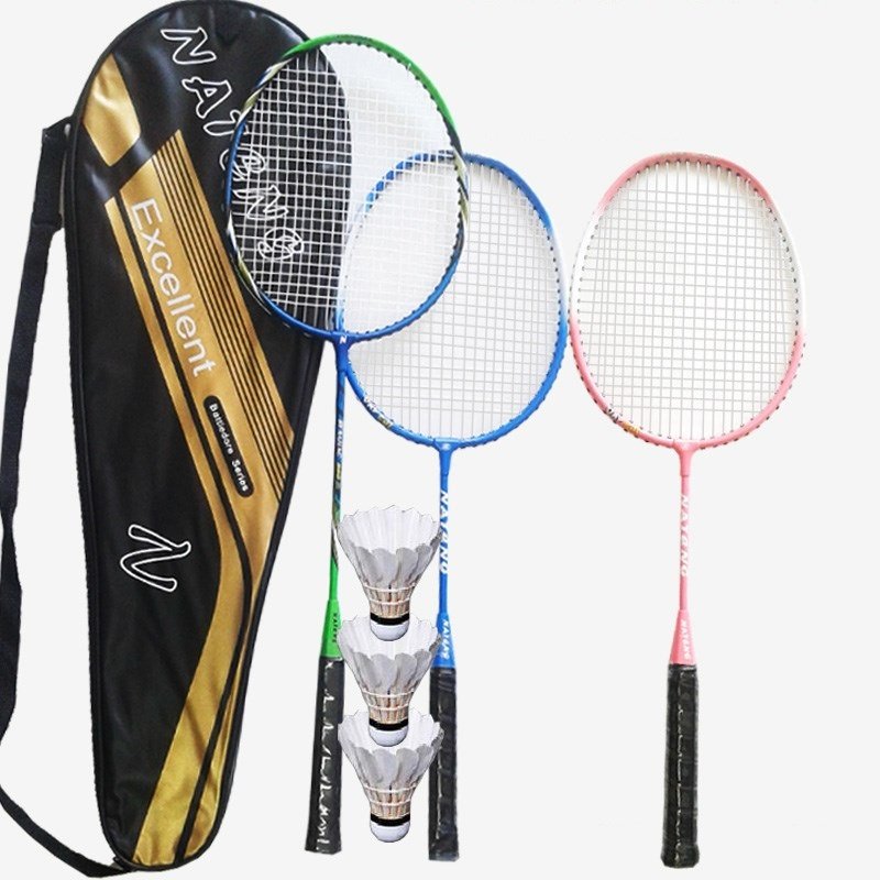 Badminton Combo Game Set Beach Kids Volleyball Shuttlecock Products Family PU Aluminum Lightweight Aluminium Alloy Rackets 2 Set