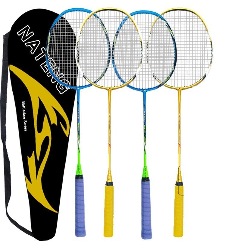 Badminton Combo Game Set Beach Kids Volleyball Shuttlecock Products Family PU Aluminum Lightweight Aluminium Alloy Rackets 2 Set